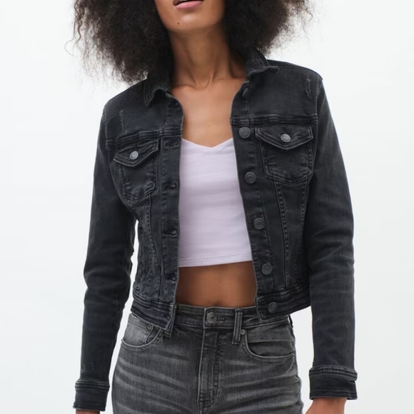 Jeans BLack Jacket  "Aeropostale"   size L - Picture 1 of 5